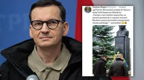 Mateusz Morawiecki złożył hołd Stepanowi Banderze? Nie, to fotomontaż