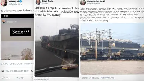 Czołgi jadą na Warszawę? Nie, to żołnierze wracają z ćwiczeń