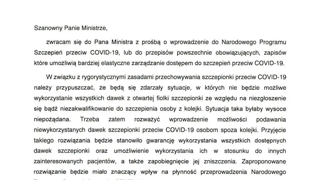 Pismo prezesa NIL do szefa KPRM