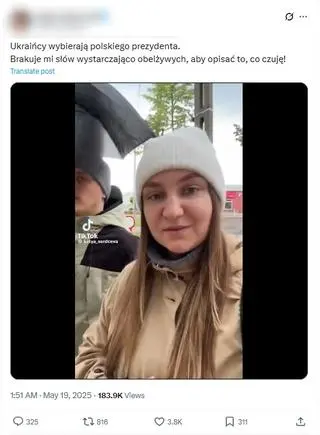 Autor posta twierdzi, że osoby z nagrania to Ukraińcy. To stało się bazą hejtu 