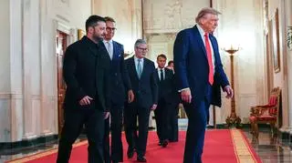 Donald Trump, Wołodymyr Zełenski i przedstawiciele koalicji chętnych w Waszyngtonie