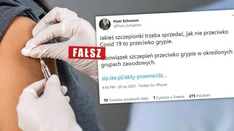 "Obowiązek szczepień przeciwko grypie w określonych grupach zawodowych"? Sprawdziliśmy