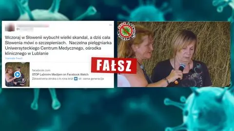 Lekarka "rzuciła papierami" i "ujawnia prawdę" o szczepionkach? Wielki skandal w Słowenii to fejk