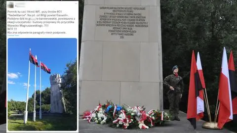 Banderowskie flagi przy pomniku polskiej armii? Wyjaśniamy, skąd te barwy