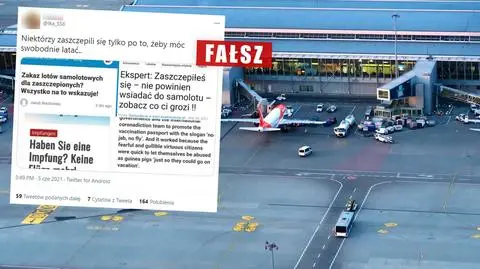Zakaz lotu samolotami po zaszczepieniu na COVID-19? "To jest nonsens"