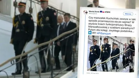 Marszałek Kuchciński i szable paradne. "Wyjątkowe okoliczności"