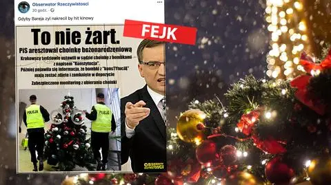 Nie, nikt nie "aresztował" choinki z bombkami nawiązującymi do konstytucji