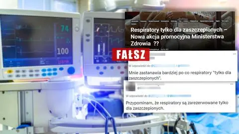 "Teraz respiratory tylko dla zaszczepionych"? Resort zdrowia: nie ma takich planów