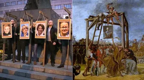 Co przedstawia obraz, do którego prokuratura porównała wieszanie zdjęć europosłów?