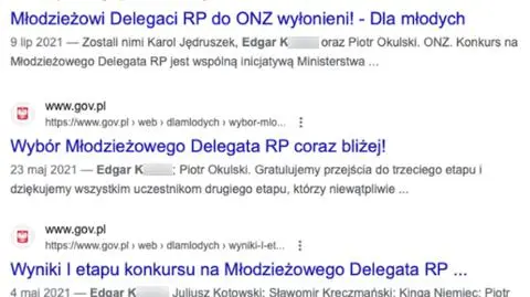 Jak Edgar K. zniknął z tekstów na rządowych stronach. Przykłady  