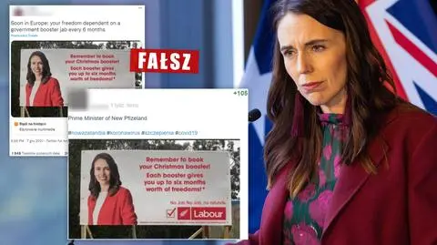 "Nie ma zastrzyku, nie ma pracy"? Co było na plakacie ze zdjęciem premier Nowej Zelandii