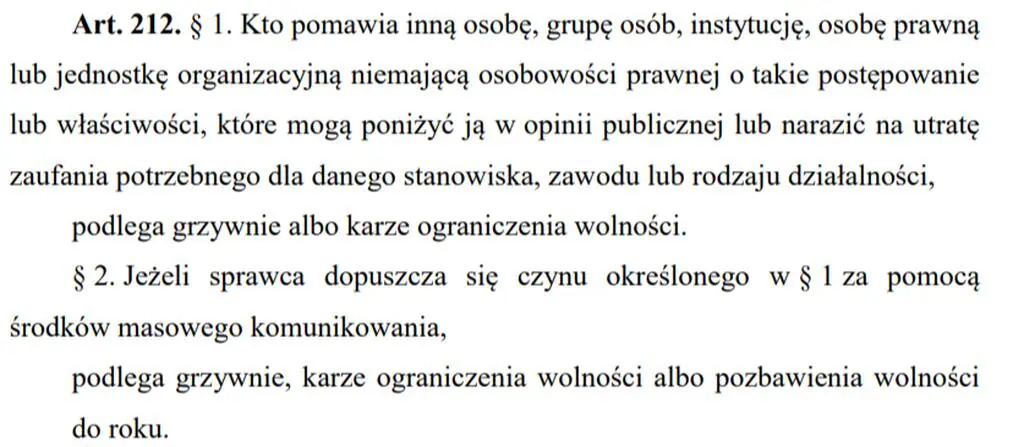 Artykuł 212 Kodeksu karnego