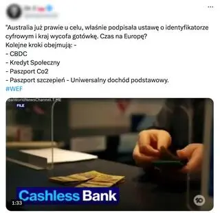 Manipulacyjny post o "wycofaniu gotówki" w Australii