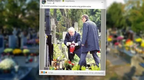 Jarosław Kaczyński na cmentarzu? Tak, w 2011 roku. Uwaga na fake newsa