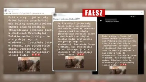 Informacja o "promieniotwórczej chmurze znad Czarnobyla" to fake news. Przestrzegamy