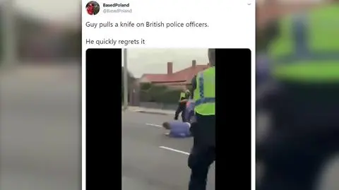 Samochodem w napastnika. To nie jest wideo z Wielkiej Brytanii