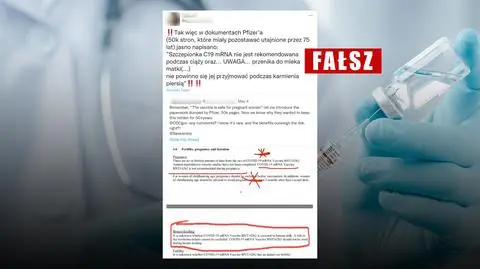 "Pfizer wiedział", że szczepionka nie jest zalecana kobietom w ciąży? To nie jest pismo koncernu i nie jest aktualne