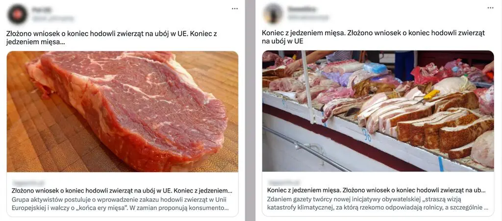 Wprowadzające w błąd posty o "końcu jedzenia mięsa"