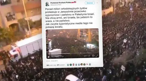 Milion ortodoksyjnych Żydów nie protestowało przeciwko Izraelowi. To fake news