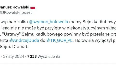 Janusz Kowalski: "Sejm kadłubowy", ustawy będą nielegalne. To fałszywy przekaz