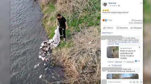 Mężczyzna wyrzuca śmieci do wody? Tak, w Rumunii