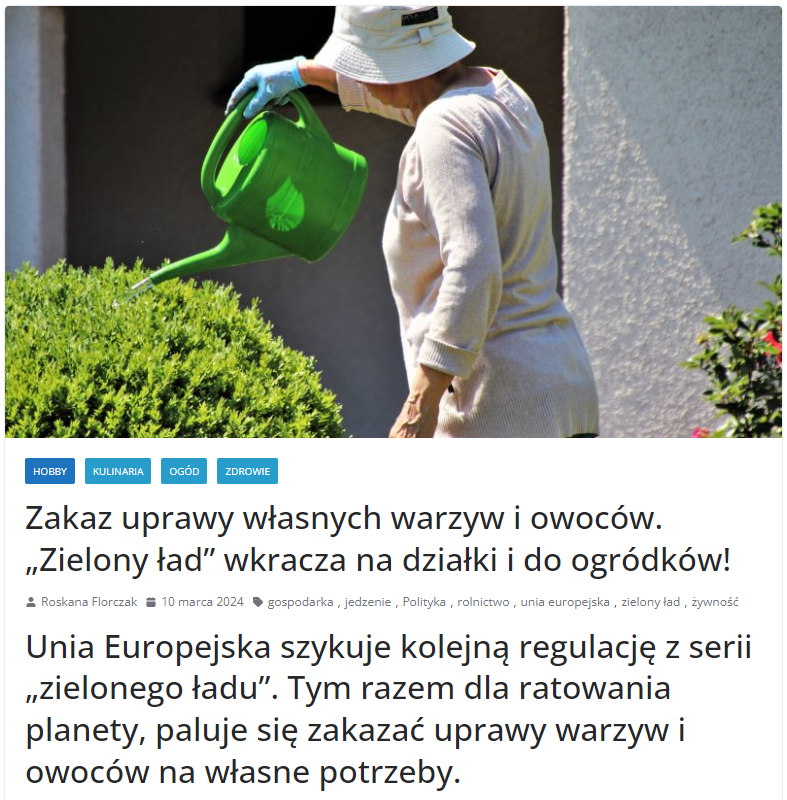 Wprowadzający w błąd artykuł opublikowany 10 marca na stronie Portal-polski.pl