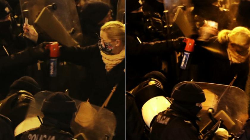 29.11.2020 | Barbara Nowacka potraktowana gazem podczas protestu