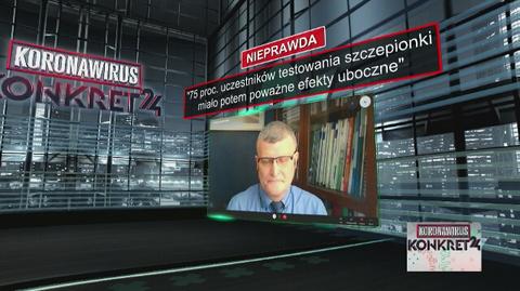 75 proc. uczestników testowania szczepionki miało potem poważne efekty uboczne. Doktor Paweł Grzesiowski odpowiada