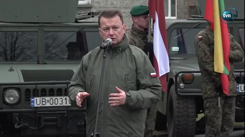 Mariusz Błaszczak na zakończeniu ćwiczeń Anakonda 18