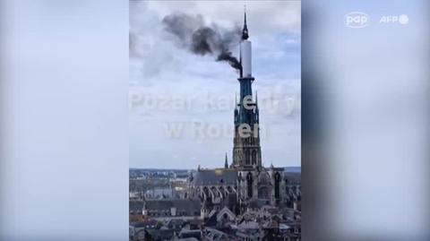 Pożar katedry w Rouen we Francji