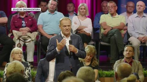 14.07.2022 - Donald Tusk o inflacji podczas spotkania z mieszkańcami Dzierżoniowa