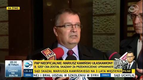 Andrzej Dera potwierdził ułaskawienie Mariusza Kamińskiego. Nagranie z listopada 2015 roku