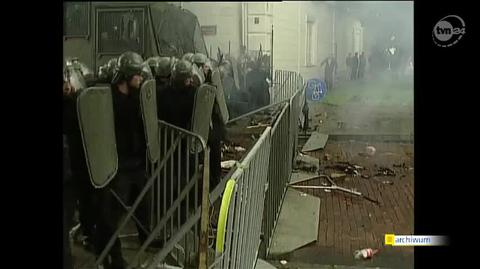 Protest pracowników fabryki Łucznika w Warszawie (1999 rok)