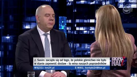 Sasin o imporcie węgla w programie "Kropka nad i"