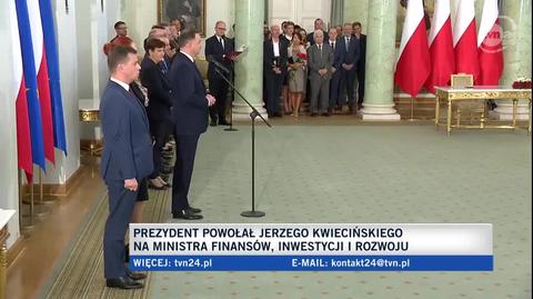 Andrzej Duda po powołaniu Jerzego Kwiecińskiego na ministra finansów