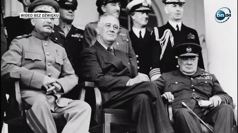 Stalin, Roosevelt i Churchill na konferencji teherańskiej 