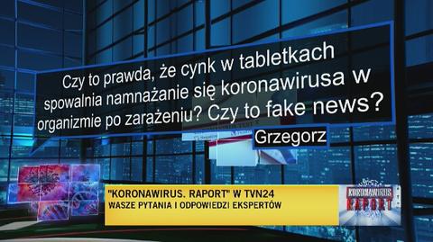 Czy to prawda, że cynk w tabletkach spowalnia namnażanie się koronawirusa w organizmie po zarażeniu? Odpowiada doktor Piotr Gryglas