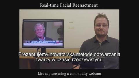 efekty narzędzia Face2Face, stworzonego przez naukowców