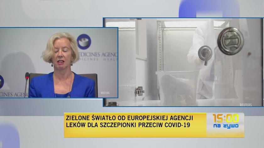 Europejska Agencja Leków: nasze wnioski są takie, że szczepionka spełnia rygorystyczne standardy Unii Europejskiej