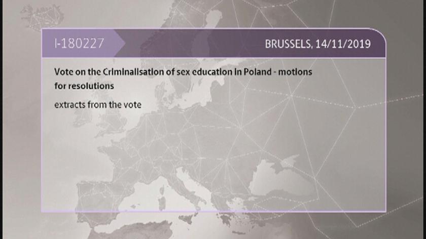 Głosowanie nad rezolucją Parlamentu Europejskiego w sprawie penalizacji edukacji seksualnej w Polsce (14.11.2019)