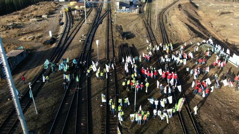 Górnicy zablokowali tory w Sławkowie w proteście przeciwko importowi węgla z Rosji