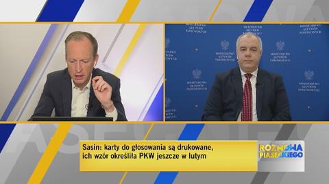 Jacek Sasin o drukowaniu kart do głosowania według wzoru PKW