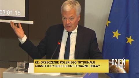 Komisarz UE Didier Reynders komentuje orzeczenie w sprawie wyższości konstytucji nad prawem unijnym 