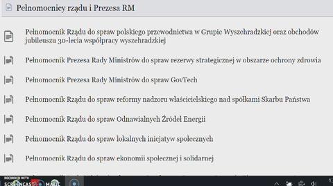 Lista pełnomocników rządu i premiera