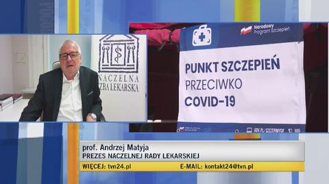 Matyja: odpowiedzialność za rozmiar czwartej fali spoczywa na niezaszczepionych