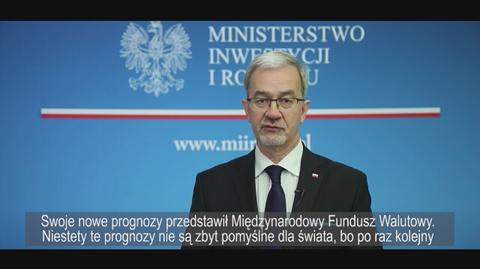 Minister Jerzy Kwieciński na temat "dobrej prognozy dla polskiej gospodarki"