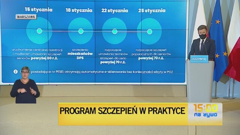 Minister Michał Dworczyk o kalendarium rejestracji do szczepień