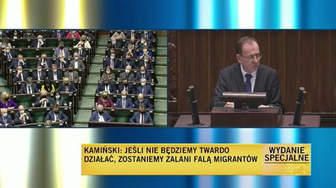 Minister spraw wewnętrznych i administracji Mariusz Kamiński o budowie bariery na granicy z Białorusią