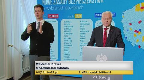 Ministerstwo Zdrowia: 51 powiatów z obostrzeniami. 17 w strefie czerwonej, 34 w strefie żółtej