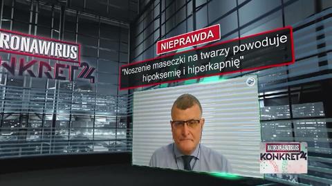 Noszenie maseczki na twarzy powoduje hipoksemię i hiperkapnię? Odpowiada doktor Grzesiowski